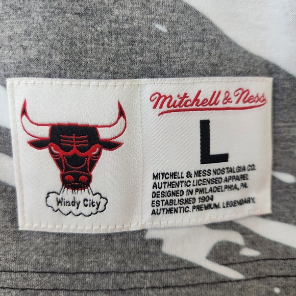 NWT Large Chicago Bulls Nostalgia Co Tee Shirt Michelle and Ness - Picture 3 of 9